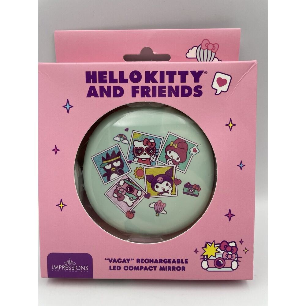 Impressions Hello Kitty And Friends “Vacay”Rechargeable LED Compact Mirror